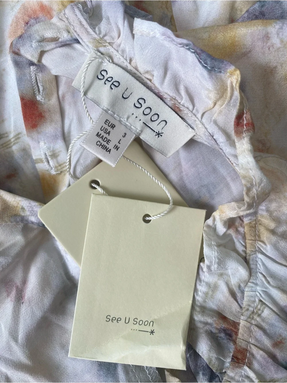 NWT Anthropologie see u soon Shallow dress off white dress size L